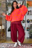 Big Softie Leopard Roo Knit Aperol & Hot Pink